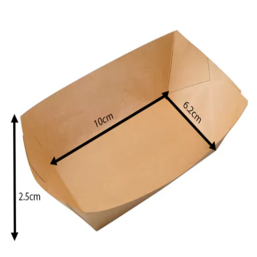 B138 - 1lb Natural Kraft Food Tray 16.5x11.6x3cm