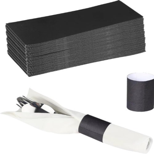H119 - Cutlery Wrap Bands-Black