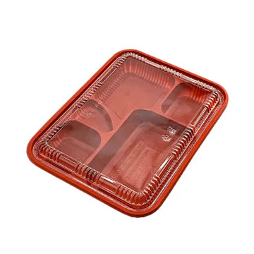 TH566 - 5 COMP. Red Bento Box Container Base