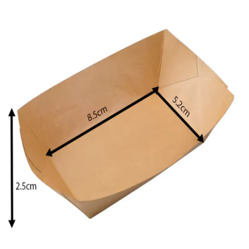 B137 - 0.5lb Natural Kraft Food Tray 14x9x4cm