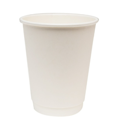 PPC12DW - 12oz White Double-Wall Paper Cup 90mm - Fit PPCL90