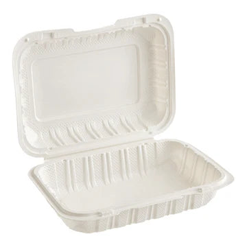 EP28 - 9x6x3inch PP White Clamshell Container