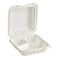 EP83 - 8inch 3Comp PP White Clamshell Container