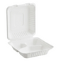 EPS83 - 8inch 3Comp Sugarcane Clamshell Container