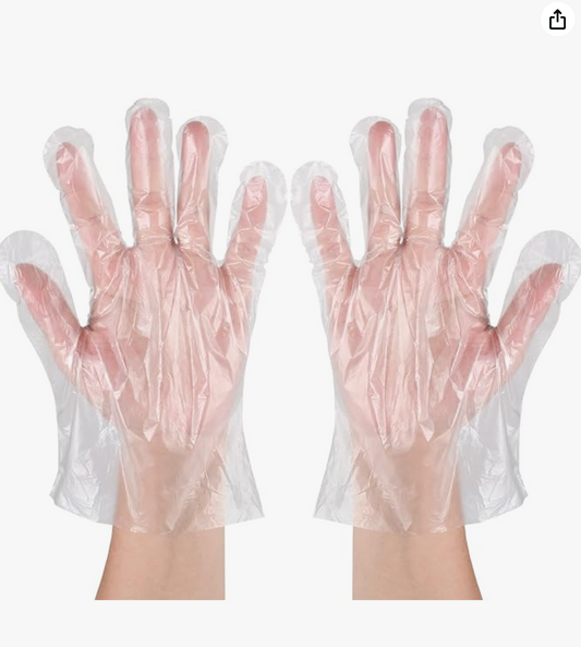 PG107M - Poly Disposable Gloves Medium (Clear)