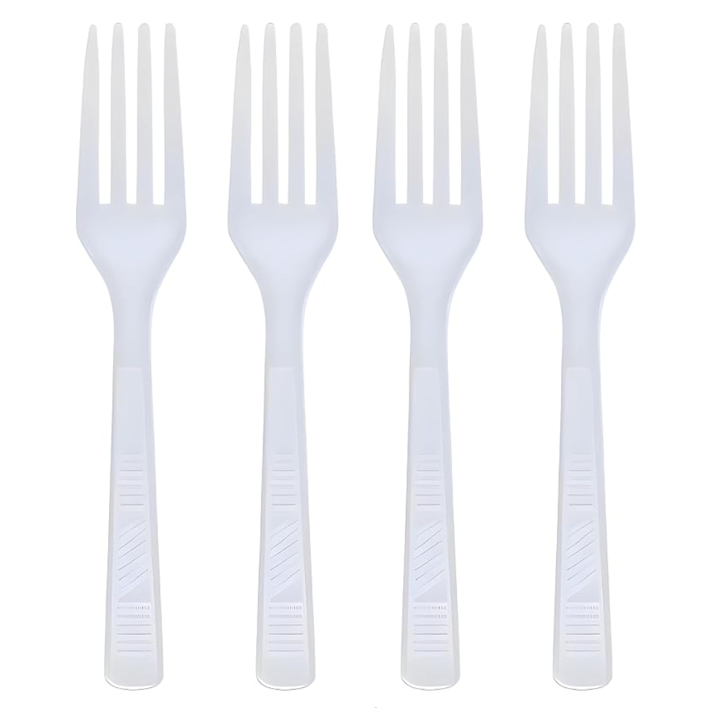 FK07 - 7" White Plastic Fork