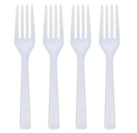 FK07 - 7" White Plastic Fork