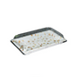 C009 - 241x148x45mm White Maple Leaf Plastic Sushi Tray - Set